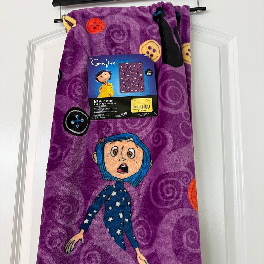 Viral Coraline Halloween Blanket new with tag